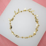 Gold Filled Cross Charm Bracelet (I47A)