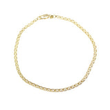 18K Gold Filled 3mm Flat Gucci Mariner Chain Anklet (E50)