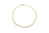 A thin, polished gold Mariner chain bracelet rests in a circle on a white background.