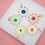 18K Gold Filled Colorful Evil Eye Pendant (A33)