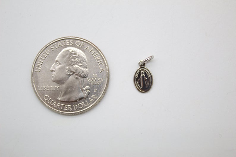Tiny Gold Filled Miraculous Medal Pendant