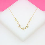 18K Gold Filled Stars Necklace With Cz Stones (G52)