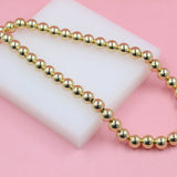 18K Gold Filled 10mm Beaded Chain Necklace (F274)