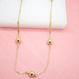18K Gold Filled Golden Bead Chain Necklace (G235)