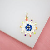 18K Gold Filled Colorful Evil Eye Pendant (A33)