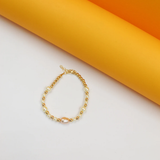18K Gold Filled Pearl Bracelet | Gold Beaded Bracelet (I146A)