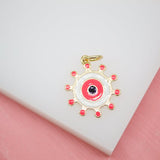 18K Gold Filled Colorful Evil Eye Pendant (A33)