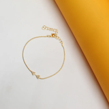 Dainty Ball Bracelet With Zirconia Arrow Charm For 18K Gold Filled (I65B)