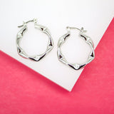 18K Gold Filled Thick Dented Style Hoops Lever Back Earrings (K21-22)