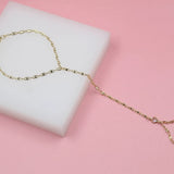 18K Gold Filled Designed Link Hand Chain Bracelet (I431)