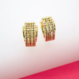 18K Gold Filled Huggies Pave Earrings With Micro CZ Cubic Zirconia Stones (L217)