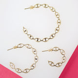 18K Gold Filled Mariner Style Open Hoop Earrings (K231, 232, 233)