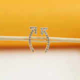 18k Gold Filled CZ Curved Arrow Earrings