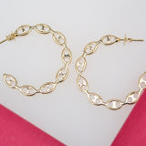18K Gold Filled Mariner Style Open Hoop Earrings (K231, 232, 233)