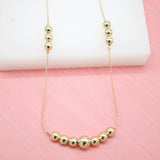 18K Gold Filled Gold Bead Designed Chain Necklace (G94)
