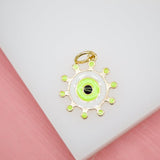 18K Gold Filled Colorful Evil Eye Pendant (A33)