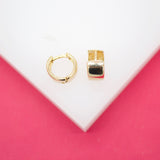 18K Gold Filled Wide Huggies Earrings (L238)