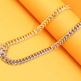 18K Gold/Rhodium Filled Two Toned Thick Miami Cuban Thick Curb Link Chain Bracelet