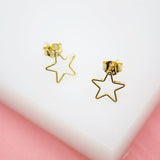 18K Gold Filled Outlined Star Stud Earrings