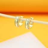 18K Gold Filled CZ Stone Paved Huggies Earrings