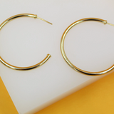 18K Gold Filled Large Thin Open Hoop Earrings