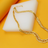 18K Gold Filled Twisted Chain Necklace (H92)