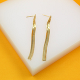 18K Gold Filled Herringbone Snake Chain Drop Earrings