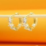 18K Gold Filled CZ Hoop Earrings