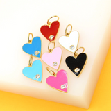 18K Gold Filled Gold Heart Enamel Star Pendant Charm (A175)