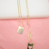 18K Gold Filled Initial Escapularios Scapulars Necklace (F87A)