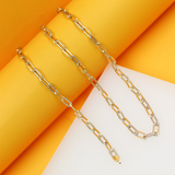 18K Gold Filled Paperclip Dainty Chain Necklace (H141)(I235)