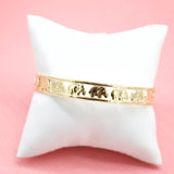 18K Gold Filled Elephant Bangle Bracelet (B12)