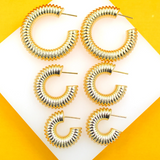 18K Gold Filled Thick Textured Hoop Earrings (J203)(J202) (J201)