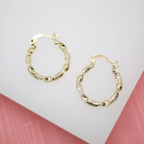 18K Gold Filled Tiny Twisted Leverback Hoop Earrings For Ear Hoops and Jewelry Making Findings
