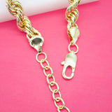 18K Gold Filled 12mm Rope Chain (F234-235)