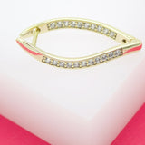 18K Gold Filled Sided CZ Huggies (L199)