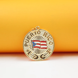 Puerto Rico Medallion Pendant With Flag (A146A)