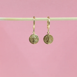 Gold Filled Saint Benito Charm Drop Earrings (K267)