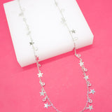 18K Gold Filled Dainty Delicate Choker With Star Charms and Round CZ's (G6)