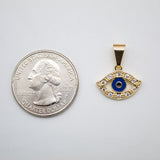 18K Gold Filled Evil Eye With CZ Stones Delicate Pendant