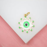 18K Gold Filled Colorful Evil Eye Pendant (A33)