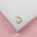 18K Gold Filled Spike Pearl Cuff Earrings (K263)