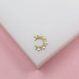Gold Filled Spike Pearl Cuff Earrings (K263)