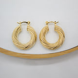 Textured Twisted Lever Back Hoop Earrings (J94)(J98)(J99)