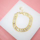18K Gold Filled Heart Designed Chain Bracelet (I390)