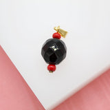 18K Gold Filled Azabache Pendant (A168)