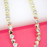 18K Gold Filled Heart Necklace With Heart CZ Stone (G79)
