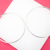 18K Rhodium Filled Slim Endless Hoop Stud Earrings (K105)(K109-110)(K118)
