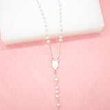 Catholic Pearl Bead Rosary with Crucifix and Milagros Charm (F259)