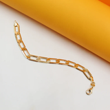7mm Flat Long Link Curb Cuban Link Bracelet For 18K Gold Filled (I288B)